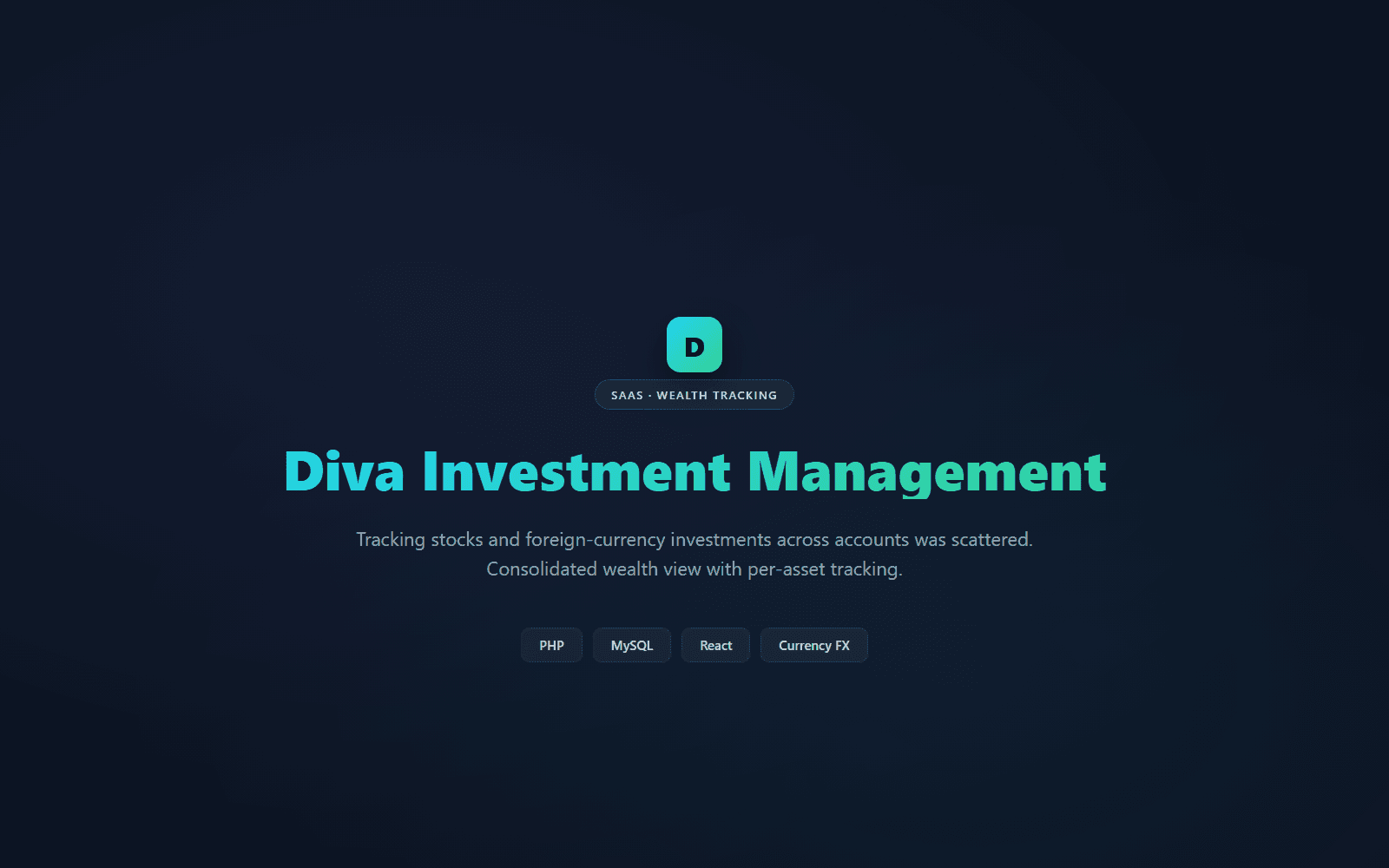 Diva Investment Management App — PHP, MySQL, Python project screenshot by Ustym Kushnir