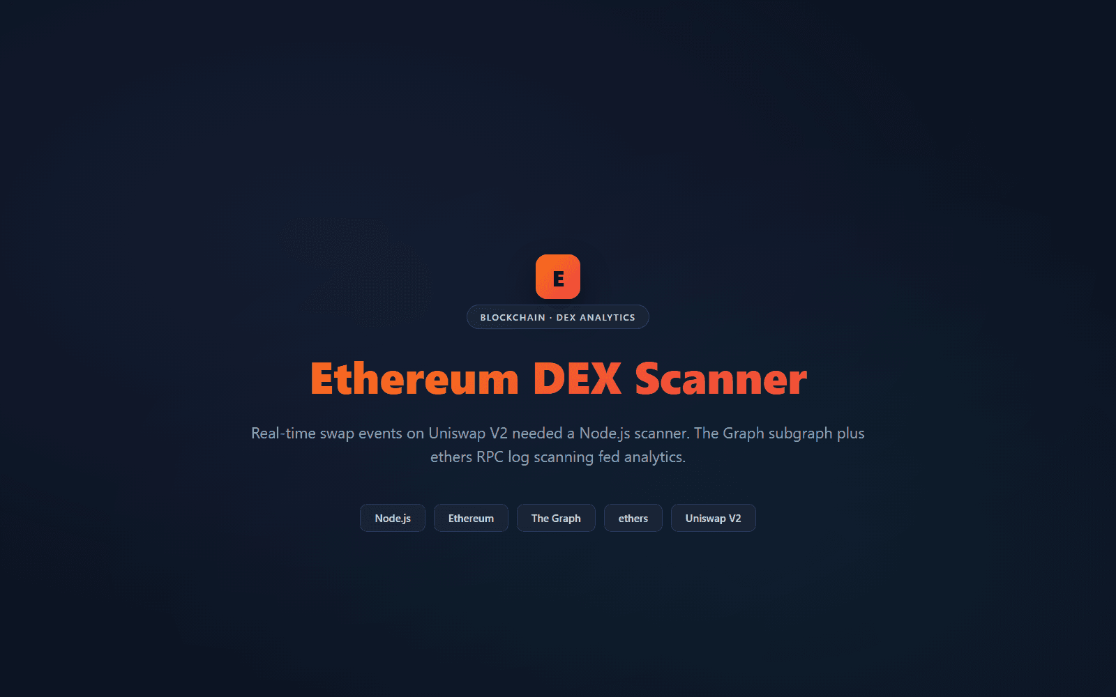 Ethereum DEX Scanner — Node.js, JavaScript, Ethereum project screenshot by Ustym Kushnir