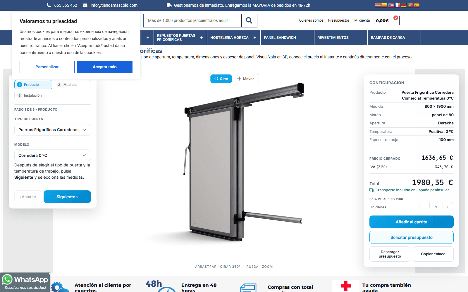 Tiendamascold Configurator — Node.js 24, Express 5, WooCommerce API project screenshot by Ustym Kushnir